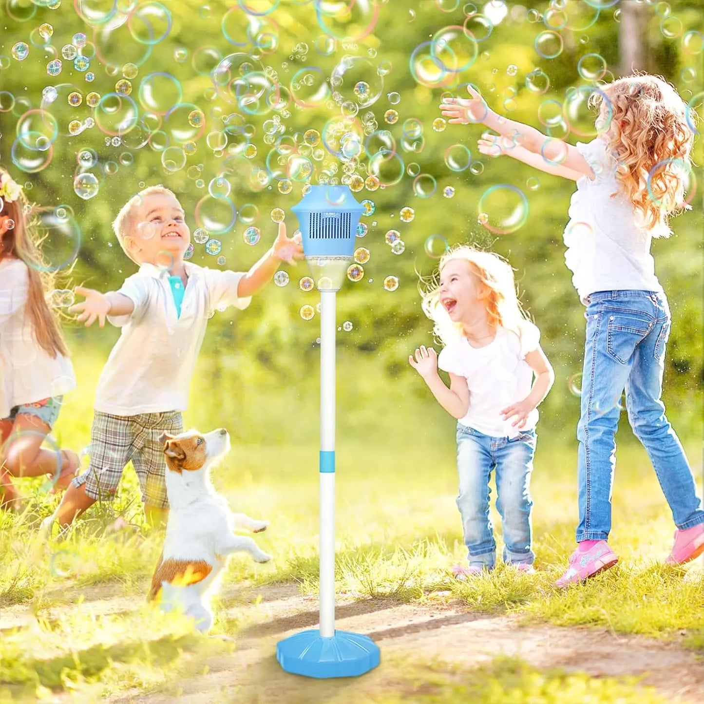 SEESE Bubble Maker For Kids - Adjustable Height Stand, Auto Blaster with Music, Perfect for Backyard,FunIdeal for Outdoor Parties Holiday gifts