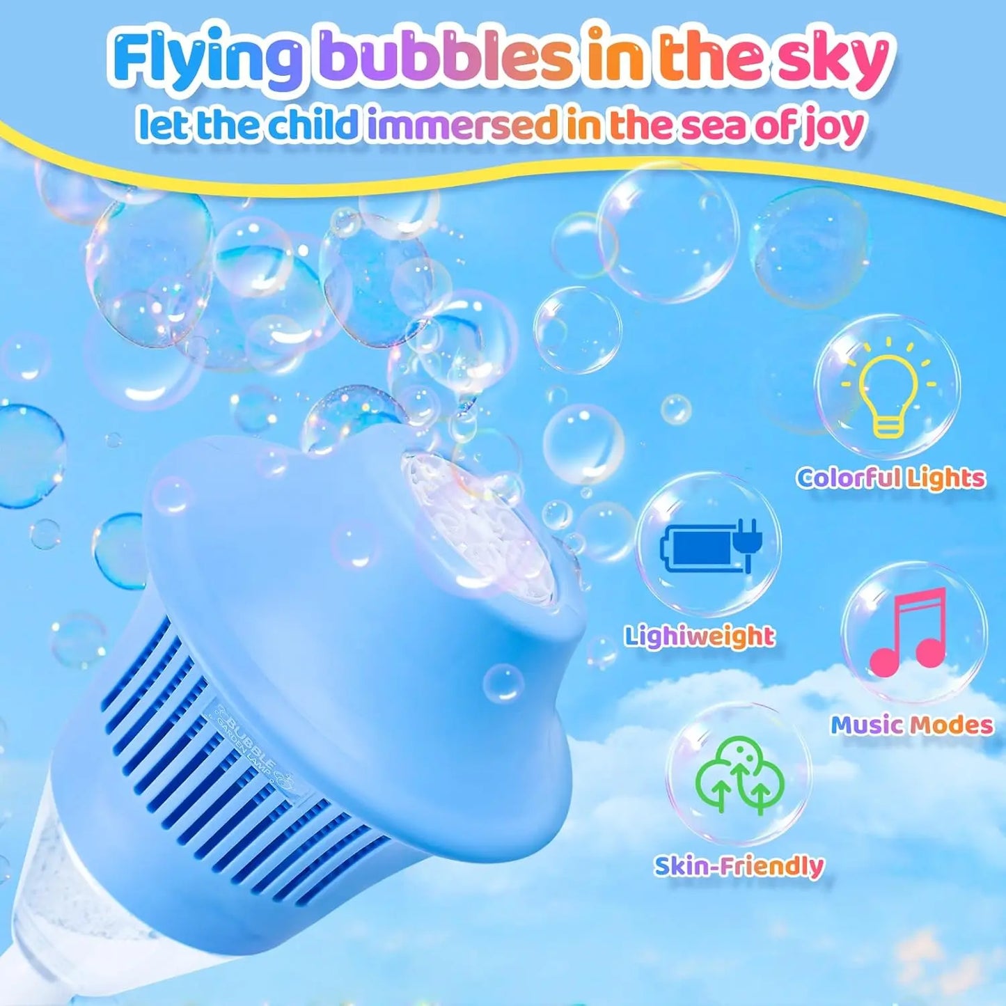 SEESE Bubble Maker For Kids - Adjustable Height Stand, Auto Blaster with Music, Perfect for Backyard,FunIdeal for Outdoor Parties Holiday gifts