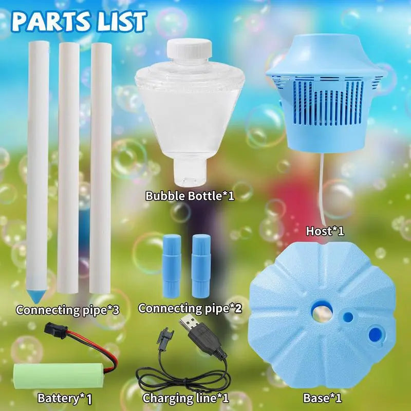 SEESE Bubble Maker For Kids - Adjustable Height Stand, Auto Blaster with Music, Perfect for Backyard,FunIdeal for Outdoor Parties Holiday gifts