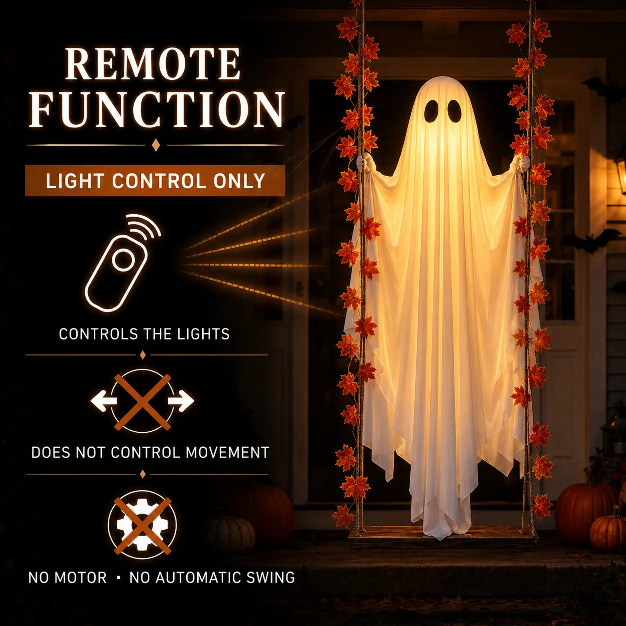 ⏰ Clearance sale ends today! Light-up swaying ghost Halloween decoration.