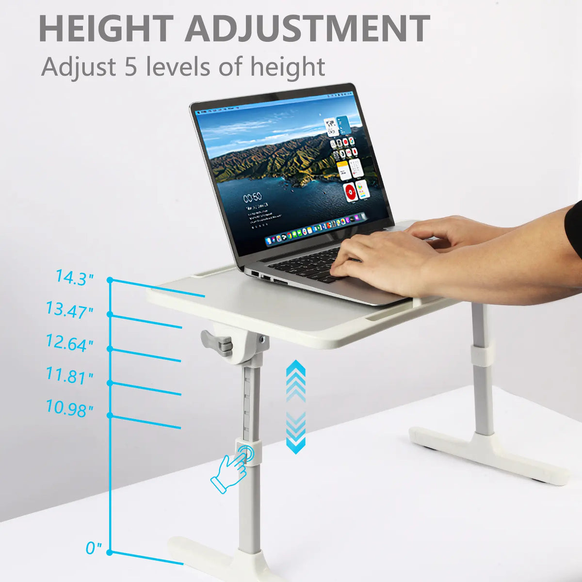 ⏰ Clearance sale ends today!💻 Adjustable Laptop Lap Desk with USB Ports, Mini Fan & LED Light | Foldable Bed Tray with Storage Drawer