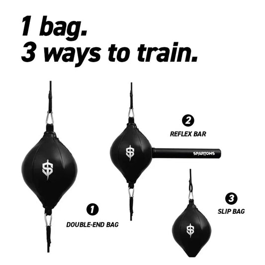 🥊 3-in-1 Boxing Reflex Training System | Double-End Bag, Slip Bag & Reflex Bar